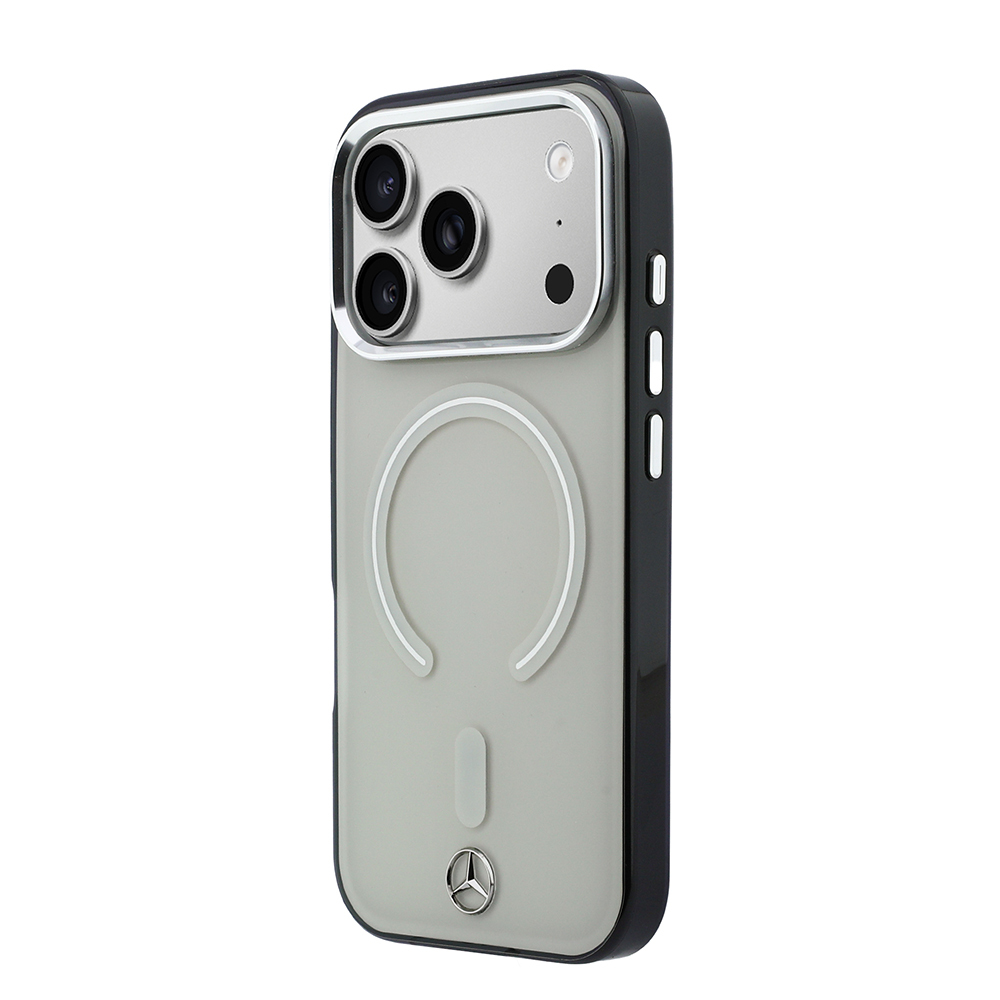 Apple iPhone 17 Pro Max Uyumlu Kılıf Mercedes Benz Orjinal Lisanslı M-safe Şarj Özellikli Saydam Yüzey İkonik 3D Metal Logolu Kapak - 1