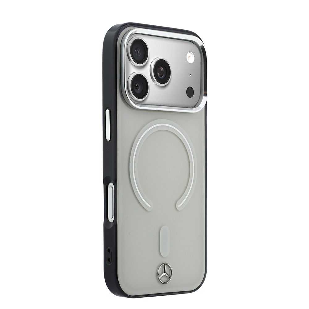 Apple iPhone 17 Pro Max Uyumlu Kılıf Mercedes Benz Orjinal Lisanslı M-safe Şarj Özellikli Saydam Yüzey İkonik 3D Metal Logolu Kapak - 3