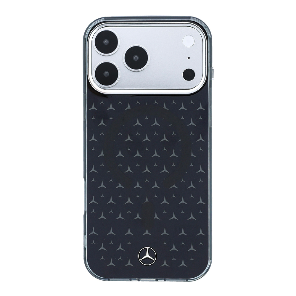 Apple iPhone 17 Pro Max Uyumlu Kılıf Mercedes Benz Orjinal Lisanslı M-Safe Şarj Özellikli Çift Katmanlı Yıldız Desenli Dizayn Kapak - 2