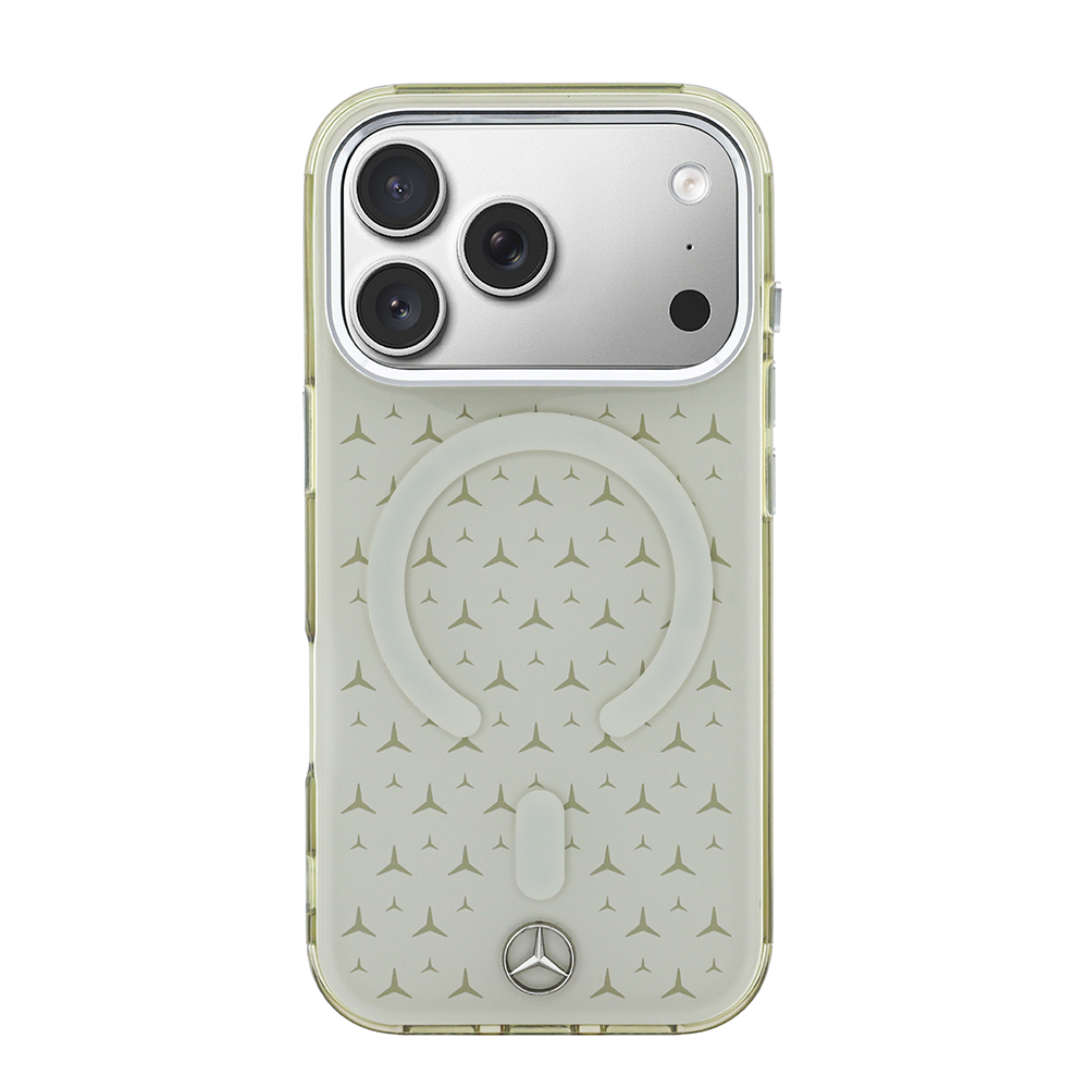 Apple iPhone 17 Pro Max Uyumlu Kılıf Mercedes Benz Orjinal Lisanslı M-Safe Şarj Özellikli Çift Katmanlı Yıldız Desenli Dizayn Kapak - 2