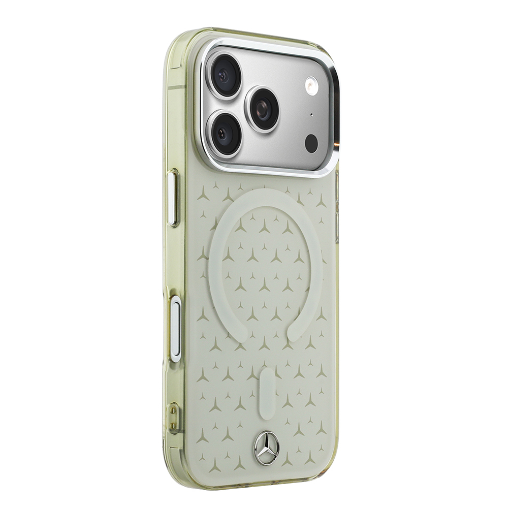 Apple iPhone 17 Pro Max Uyumlu Kılıf Mercedes Benz Orjinal Lisanslı M-Safe Şarj Özellikli Çift Katmanlı Yıldız Desenli Dizayn Kapak - 3