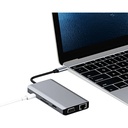 Recci RH09 Type-C to Type-C + SD/TF + USB3.0 + USB2.0 + HDMI + VGA + RJ45 Bağlantılı 9in1 Hub