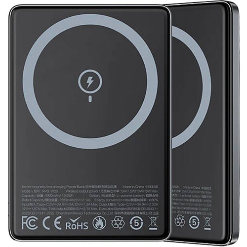 Recci RPB-W20 Taşınabilir Wireless Şarj ve PD Hızlı Şarj Özellikli Powerbank 15W 4900mAh