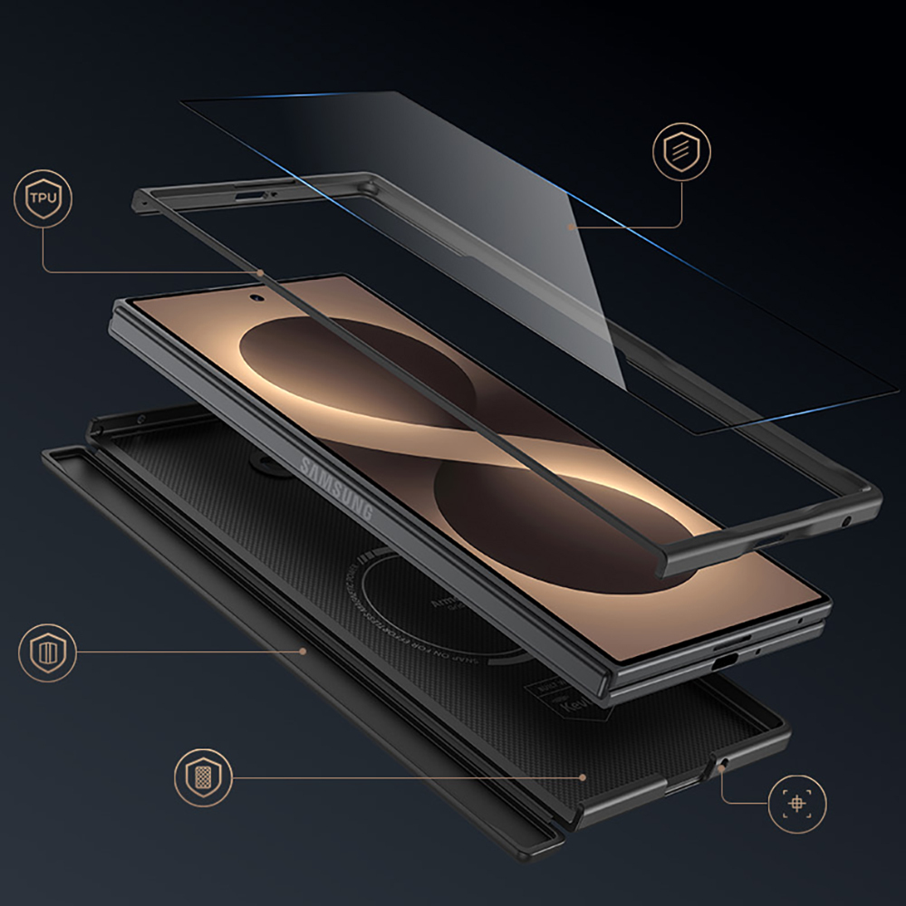 Galaxy Z Fold 8 Ultra Benks ArmorPro ArmorGrid Grand Combo Üçlü Aksesuar Seti (Ön Arka Kevlar Karbon Kapak + Ekran Koruyucu) - 8