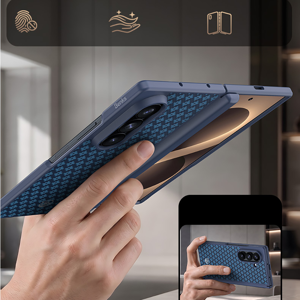 Galaxy Z Fold 8 Ultra Benks ArmorPro ArmorGrid Grand Combo Üçlü Aksesuar Seti (Ön Arka Kevlar Karbon Kapak + Ekran Koruyucu) - 4