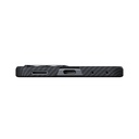 Samsung Galaxy Z Flip Uyumlu 8 Kılıf M-safe Şarj Özellikli 600D Aramid Karbon Fiber Pitaka Edge Serisi Black-Grey Twill Kapak - 4
