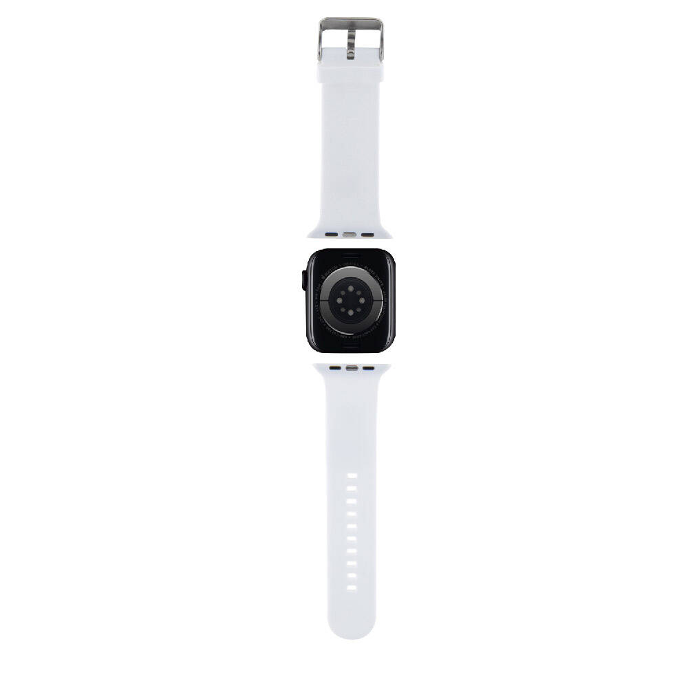 Apple Watch 7 45mm Uyumlu Karl Lagerfeld Orjinal Lisanslı İkonik Karl & Choupette Logolu Silikon Kordon - 4