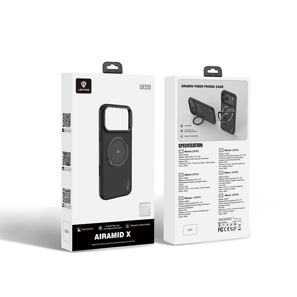 Apple iPhone 17 Pro Max Uyumlu Kılıf M-safe Şarj Özellikli Metal Standlı Lenyes CK225 Kapak - 9