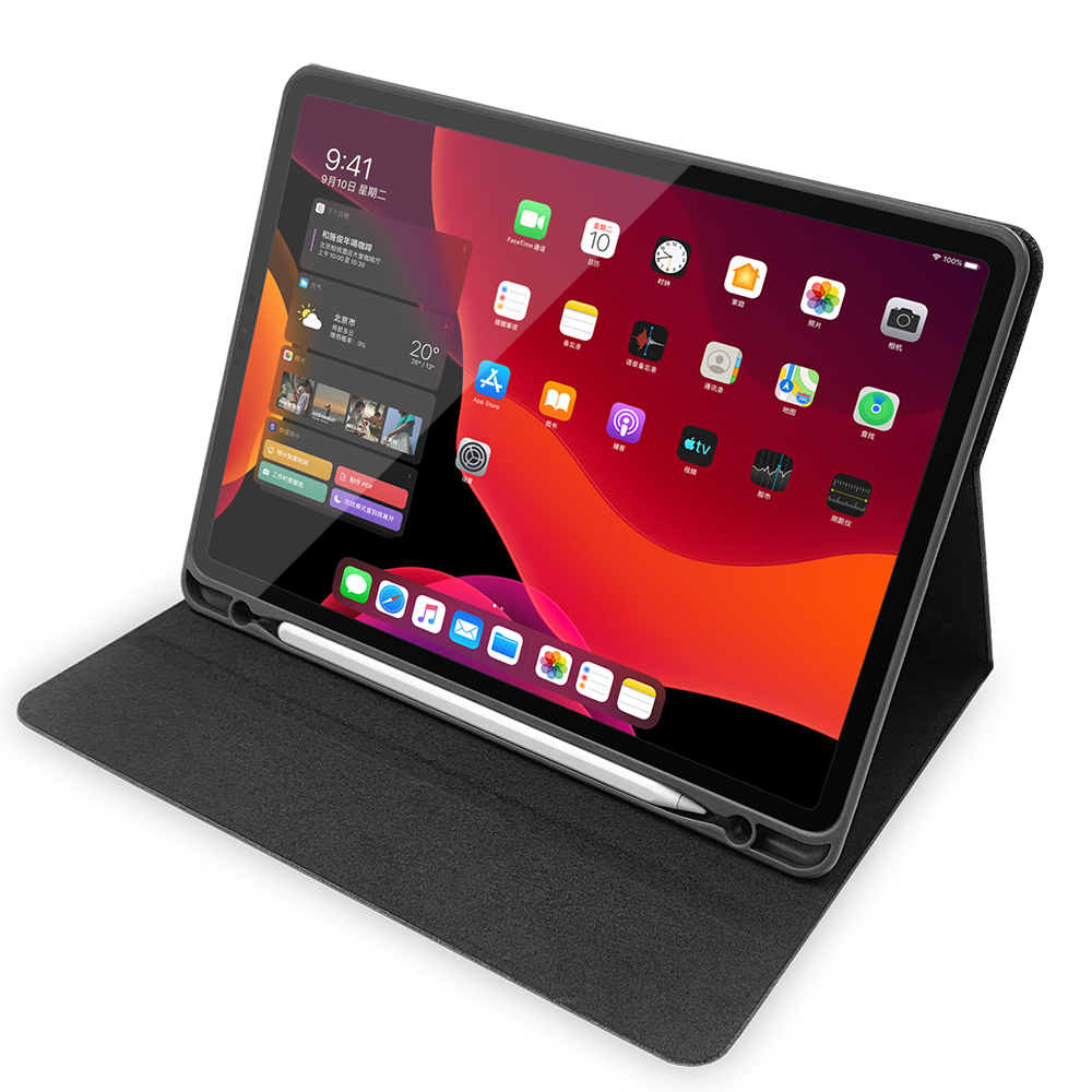 Apple iPad Pro 12.9 2018 Uyumlu Raptic Smartstyle Kalem Bölmeli Standlı Kılıf - 3