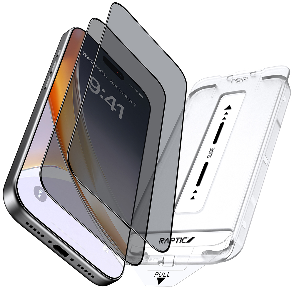 Apple iPhone 17 Uyumlu Raptic Air Glass 2.5D Privacy Hayalet Ekran Koruyucu 2 Adet + Kolay Uygulama Aparatlı - 8