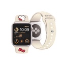 Apple Watch 41mm Uyumlu Hello Kitty Orjinal Lisanslı Yazı Logolu Fiyonk & Kitty Head Silikon Kordon - 12