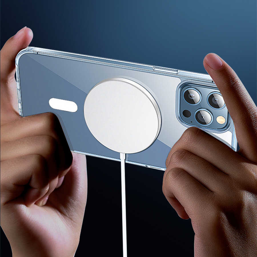 Apple iPhone 14 Plus Uyumlu Wiwu M-safe Şarj Özellikli Lens Korumalı Şeffaf Silikon Kapak - 10