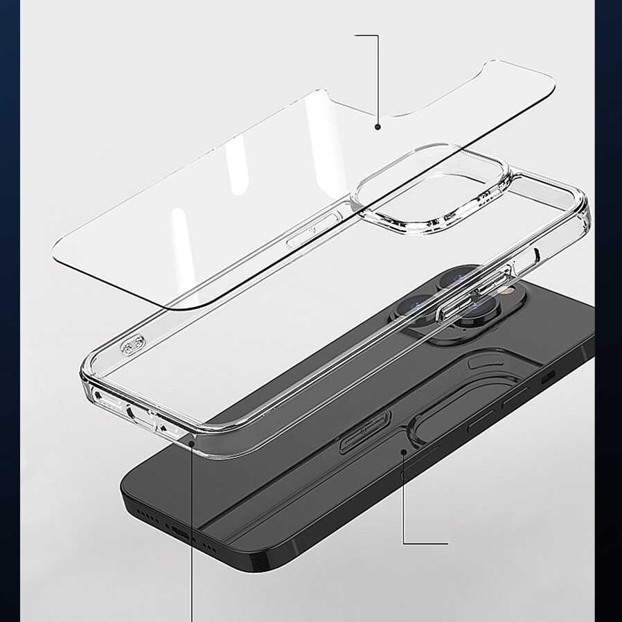 Apple iPhone 14 Plus Uyumlu Wiwu M-safe Şarj Özellikli Lens Korumalı Şeffaf Silikon Kapak - 11