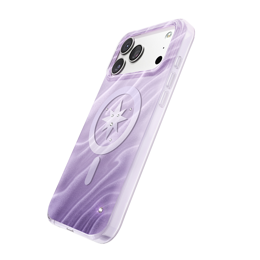 Apple iPhone 17 Pro Uyumlu Kılıf M-Safe Şarj Özellikli Orjinal Swarovski Taşlı Zore Paris Rovix Sert PC Kapak - 2