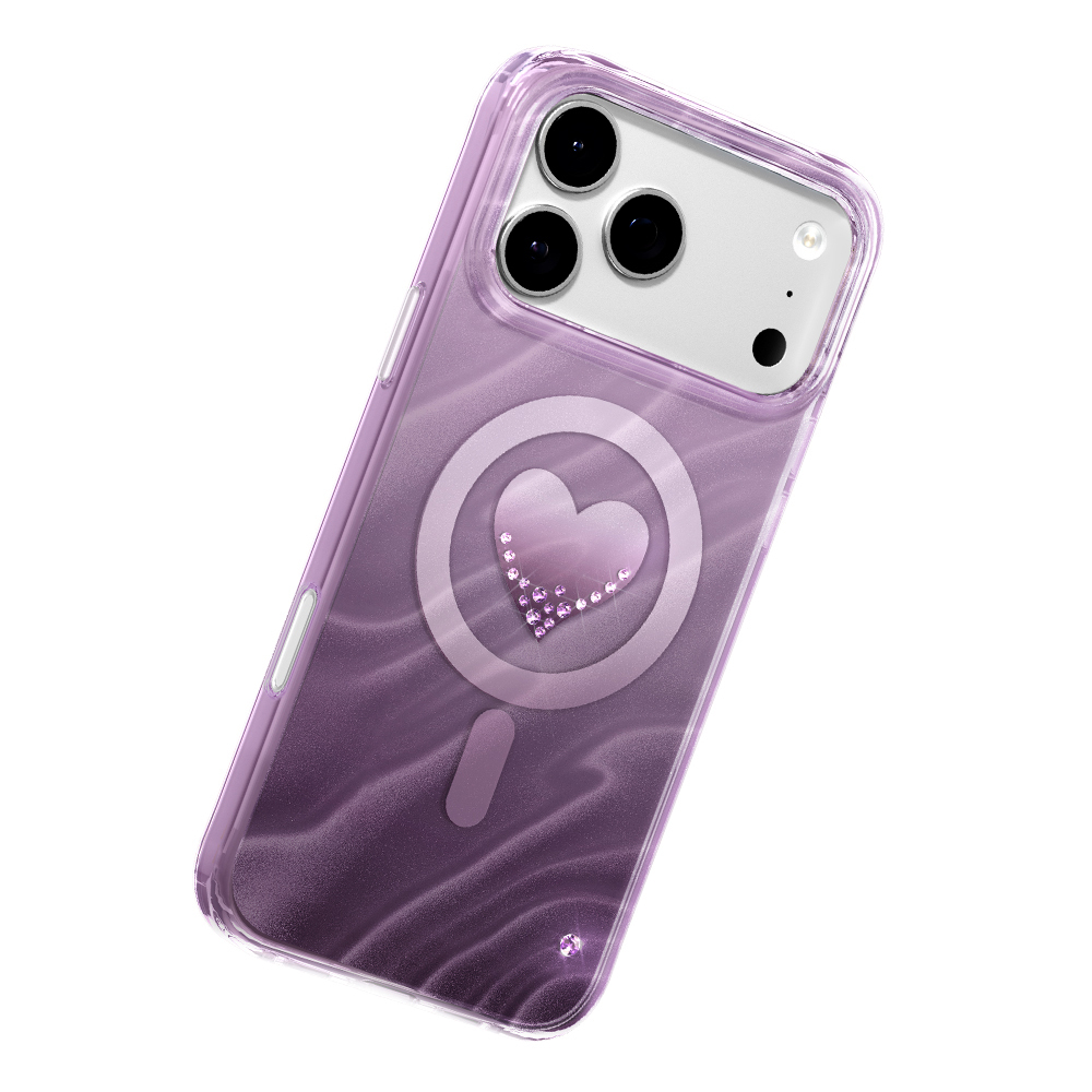 Apple iPhone 17 Pro Uyumlu Kılıf M-Safe Şarj Özellikli Orjinal Swarovski Taşlı Zore Paris Rovix Sert PC Kapak - 1