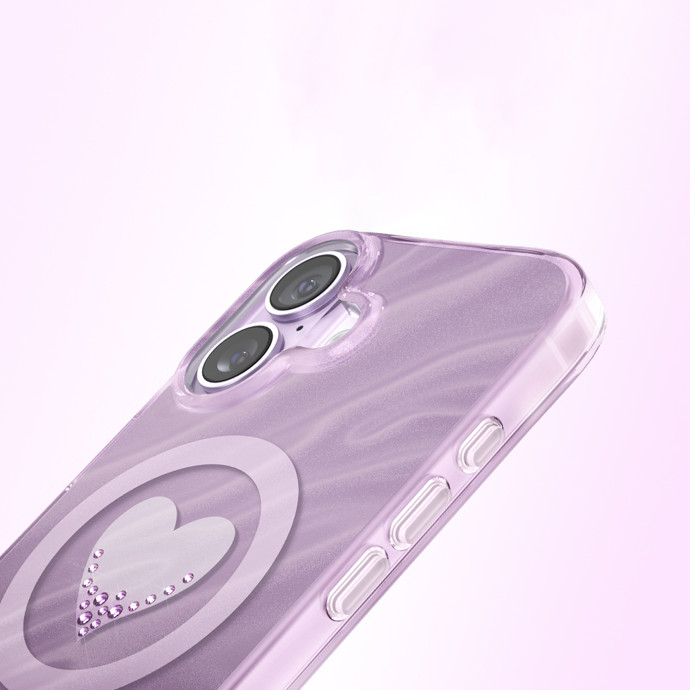 Apple iPhone 17 Uyumlu Kılıf M-Safe Şarj Özellikli Orjinal Swarovski Taşlı Zore Paris Rovix Sert PC Kapak - 3