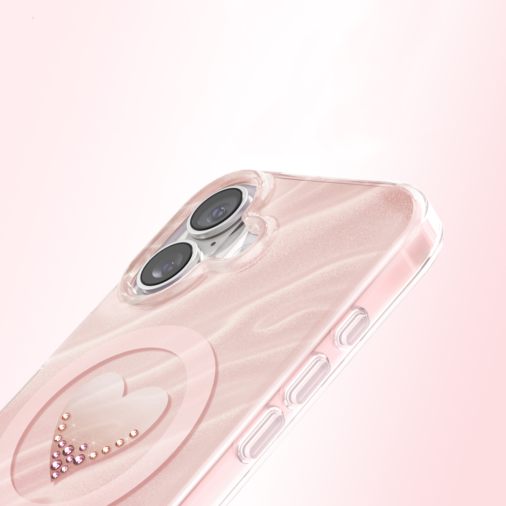 Apple iPhone 17 Uyumlu Kılıf M-Safe Şarj Özellikli Orjinal Swarovski Taşlı Zore Paris Rovix Sert PC Kapak - 3