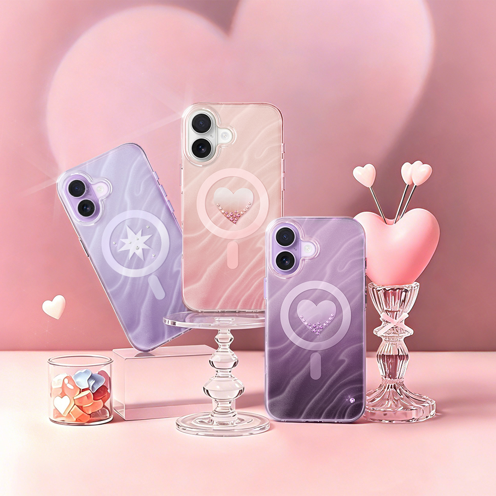 Apple iPhone 17 Uyumlu Kılıf M-Safe Şarj Özellikli Orjinal Swarovski Taşlı Zore Paris Rovix Sert PC Kapak - 9