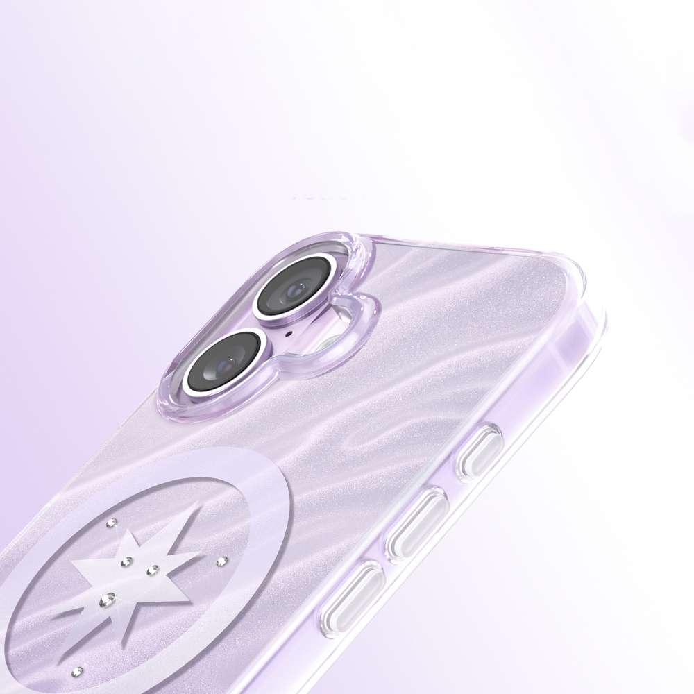 Apple iPhone 17 Uyumlu Kılıf M-Safe Şarj Özellikli Orjinal Swarovski Taşlı Zore Paris Rovix Sert PC Kapak - 3