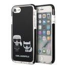 Apple iPhone SE 2022 Uyumlu Kılıf Karl Lagerfeld Kenarları Siyah Silikon K&C Dizayn Kapak - 1
