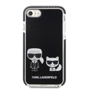 Apple iPhone SE 2022 Uyumlu Kılıf Karl Lagerfeld Kenarları Siyah Silikon K&C Dizayn Kapak - 4