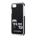Apple iPhone SE 2022 Uyumlu Kılıf Karl Lagerfeld Kenarları Siyah Silikon K&C Dizayn Kapak - 6