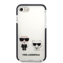Apple iPhone SE 2022 Uyumlu Kılıf Karl Lagerfeld Kenarları Siyah Silikon K&C Dizayn Kapak - 9