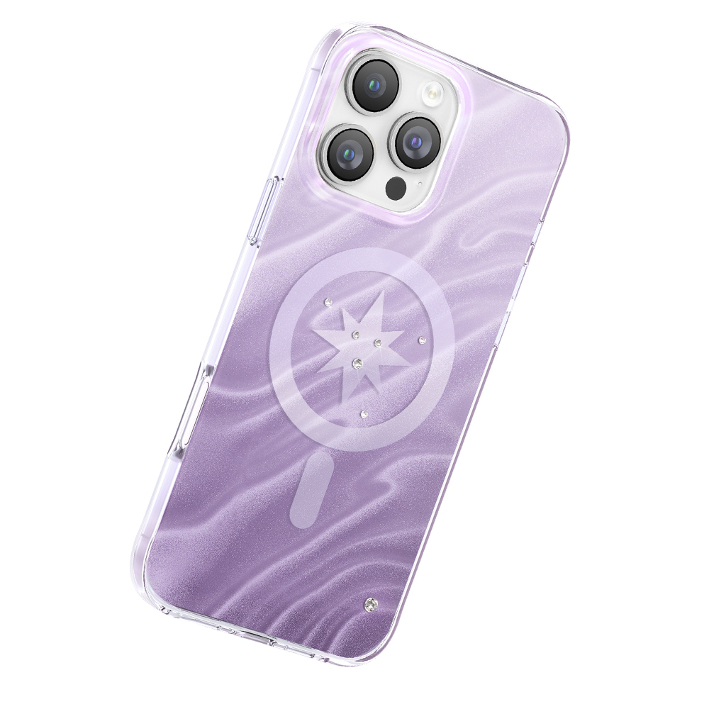 Apple iPhone 16 Pro Max Uyumlu Kılıf M-Safe Şarj Özellikli Orjinal Swarovski Taşlı Zore Paris Rovix Sert PC Kapak - 1