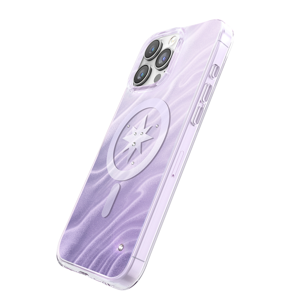 Apple iPhone 16 Pro Max Uyumlu Kılıf M-Safe Şarj Özellikli Orjinal Swarovski Taşlı Zore Paris Rovix Sert PC Kapak - 2