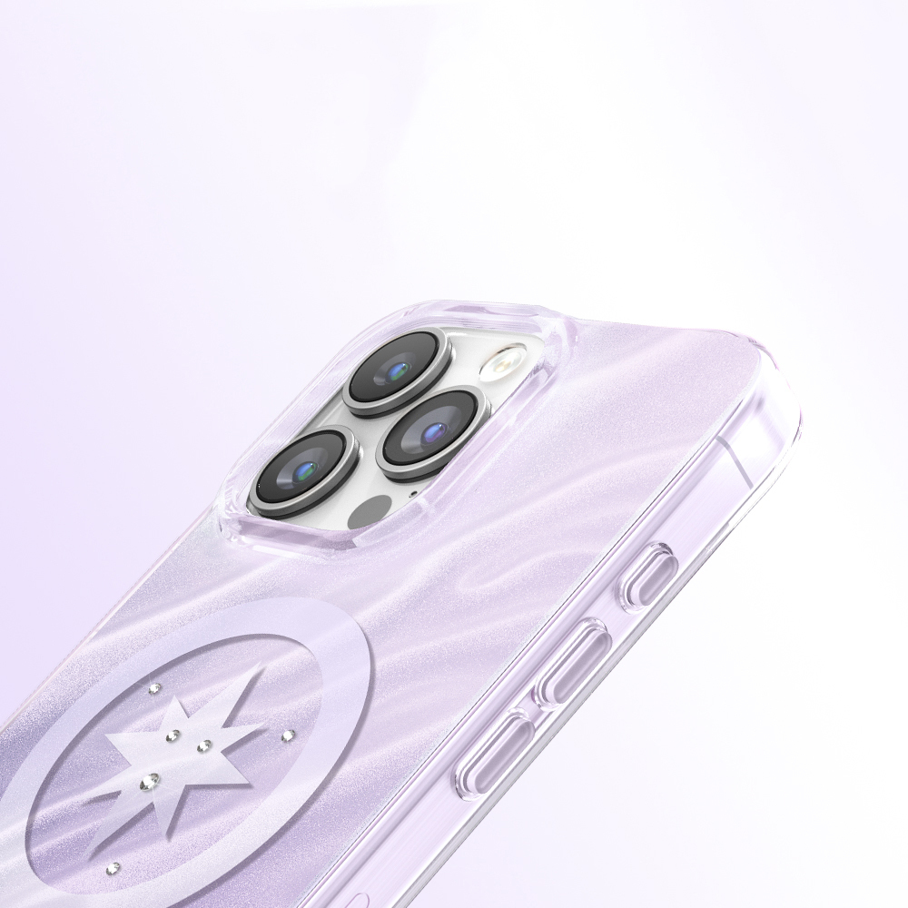 Apple iPhone 16 Pro Max Uyumlu Kılıf M-Safe Şarj Özellikli Orjinal Swarovski Taşlı Zore Paris Rovix Sert PC Kapak - 3