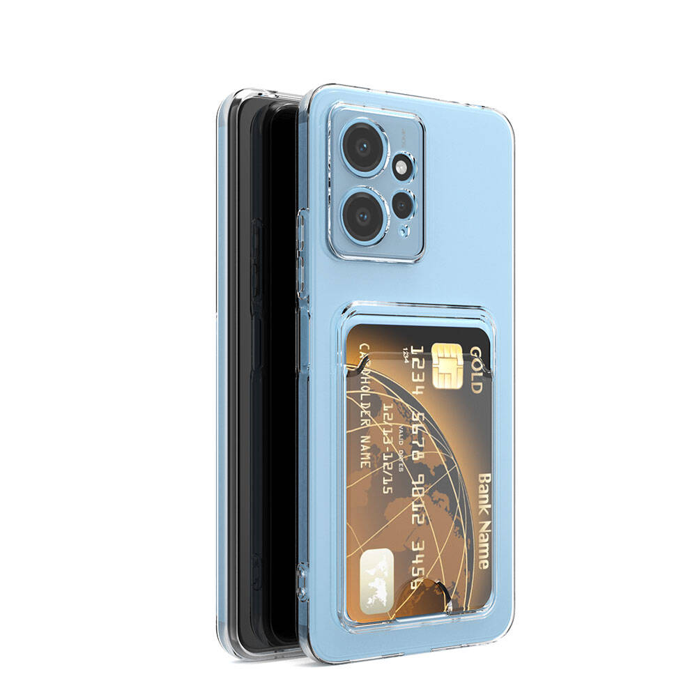 Xiaomi Redmi Note 12 5G Uyumlu Kılıf Kartlıklı Şeffaf Zore Setra Clear Silikon Kapak - 2