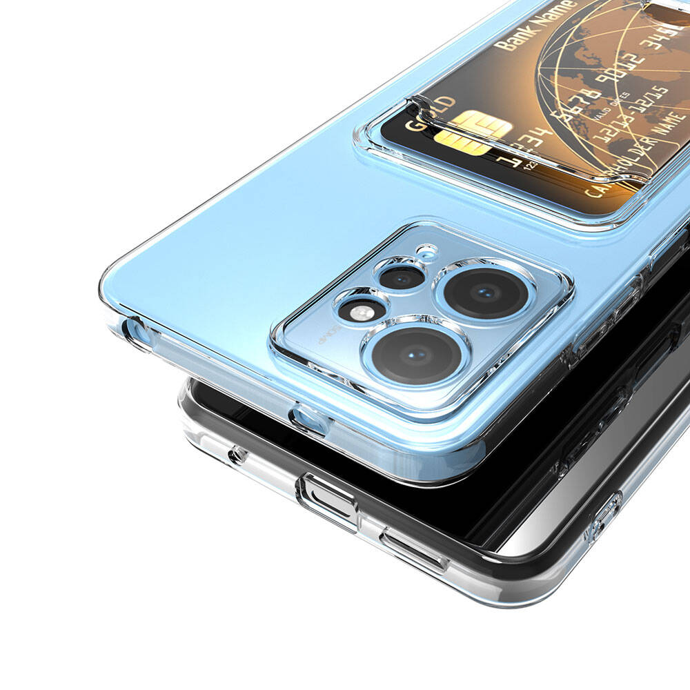 Xiaomi Redmi Note 12 5G Uyumlu Kılıf Kartlıklı Şeffaf Zore Setra Clear Silikon Kapak - 4