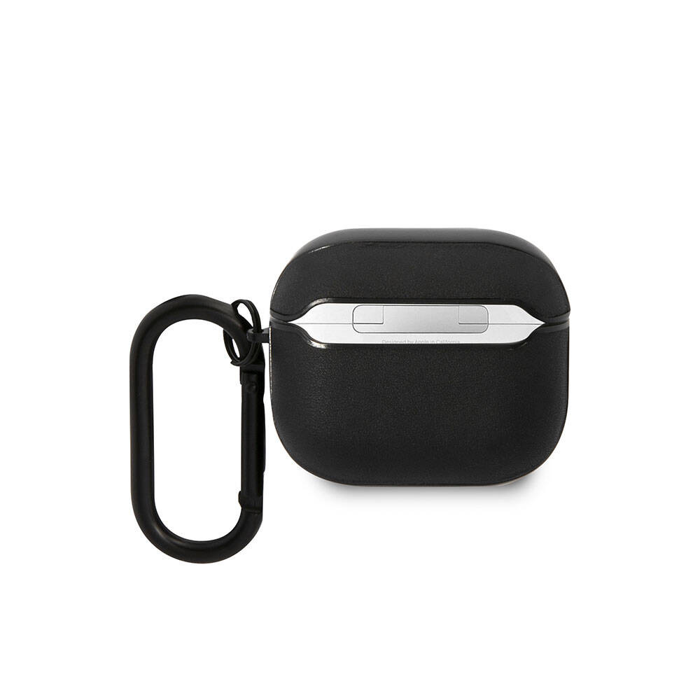Apple Airpods 3. Nesil Uyumlu Kılıf BMW Orjinal Lisanslı PU Deri Mavi Beyaz Çizgili Metal Logolu Kapak - 1