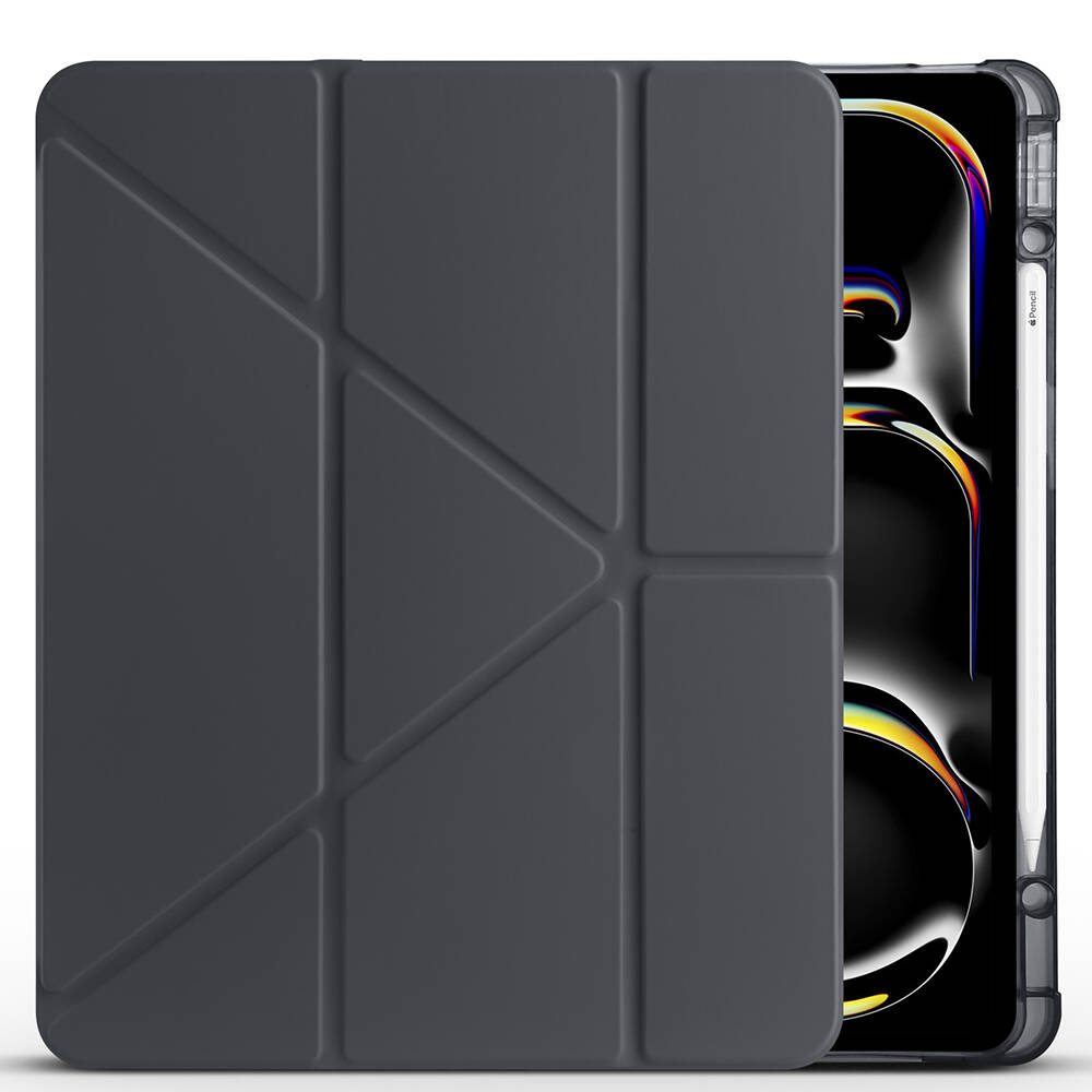 Apple iPad Pro 13 2024 Uyumlu Kılıf Zore Tri Folding Kalem Bölmeli Standlı Kılıf - 1