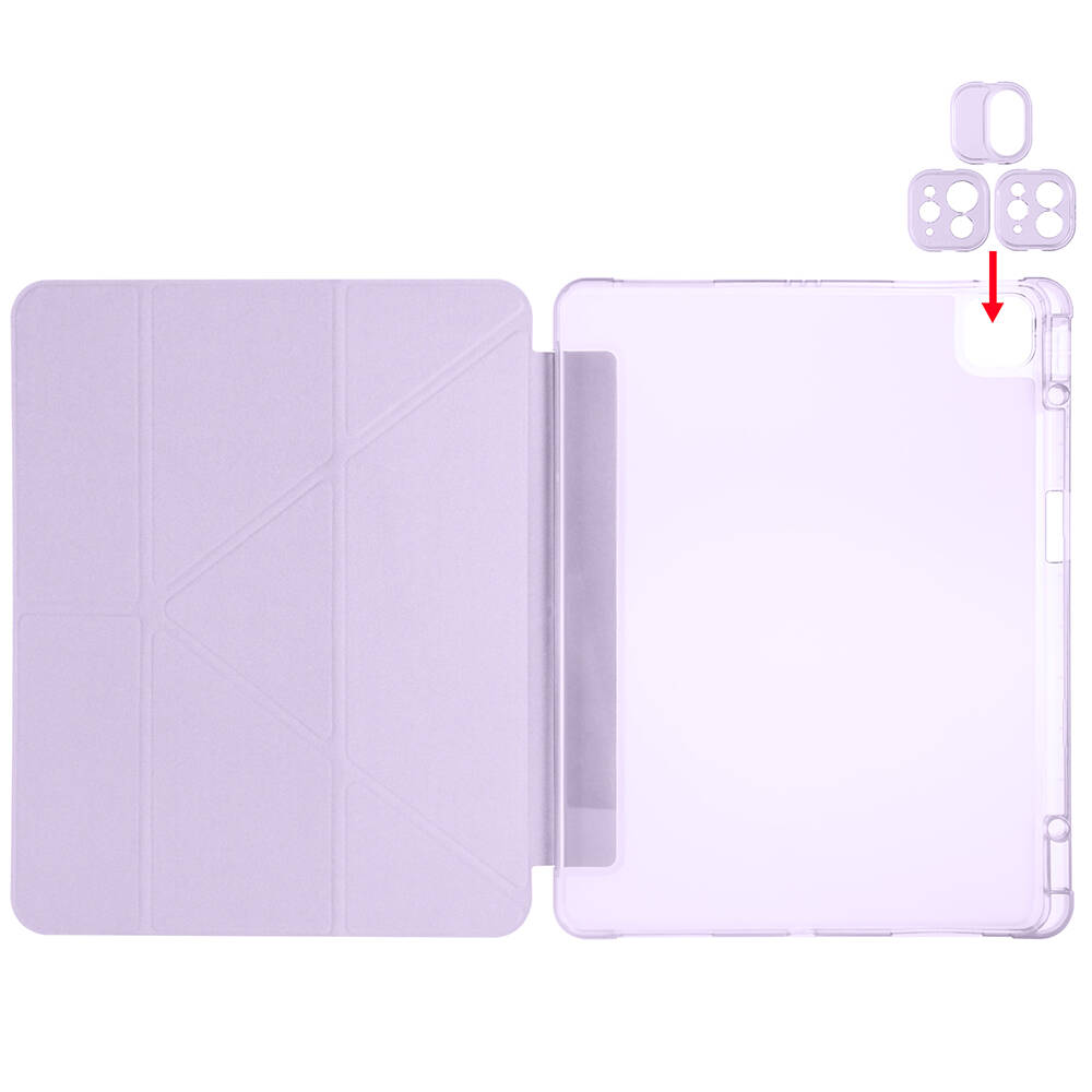 Apple iPad Pro 13 2024 Uyumlu Kılıf Zore Tri Folding Kalem Bölmeli Standlı Kılıf - 5