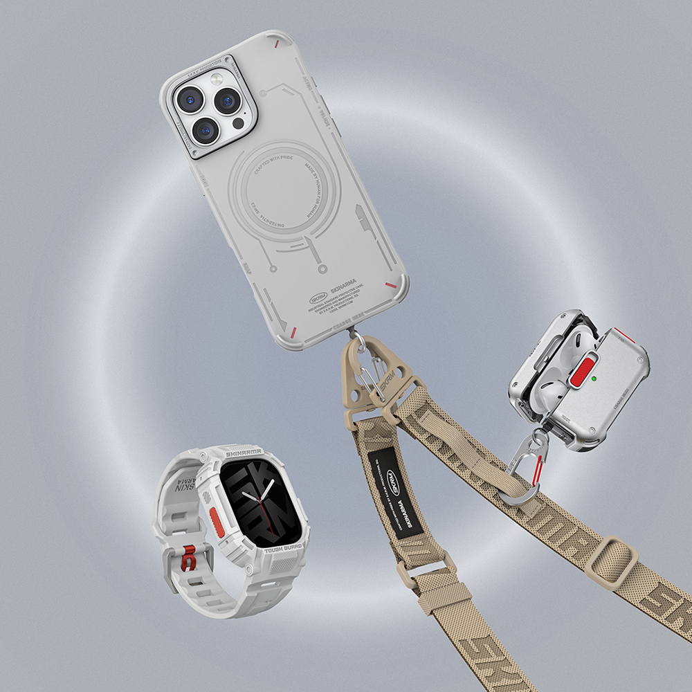 Apple Watch 44 mm Skinarma Mecha 2in1 TPU Kasa Koruyucu + Silikon Kordon - 11