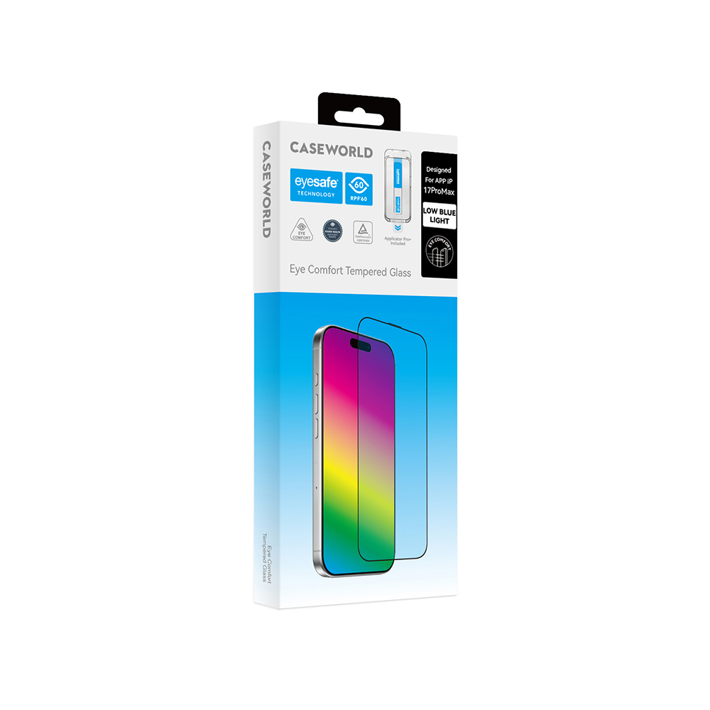 Apple iPhone 16 Pro Uyumlu CaseWorld Applicator Serisi 2.5D Eyesafe Mavi Işık Teknolojili 0.33mm Temperli Cam Ekran Koruyucu + Uygulama Aparatı - 5