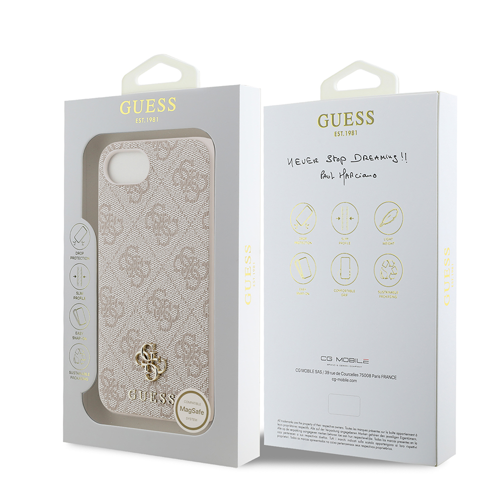 Apple iPhone 16E Uyumlu Kılıf Guess Orjinal Lisanslı M-safe Şarj Özellikli Small 4G Classic Kapak - 5