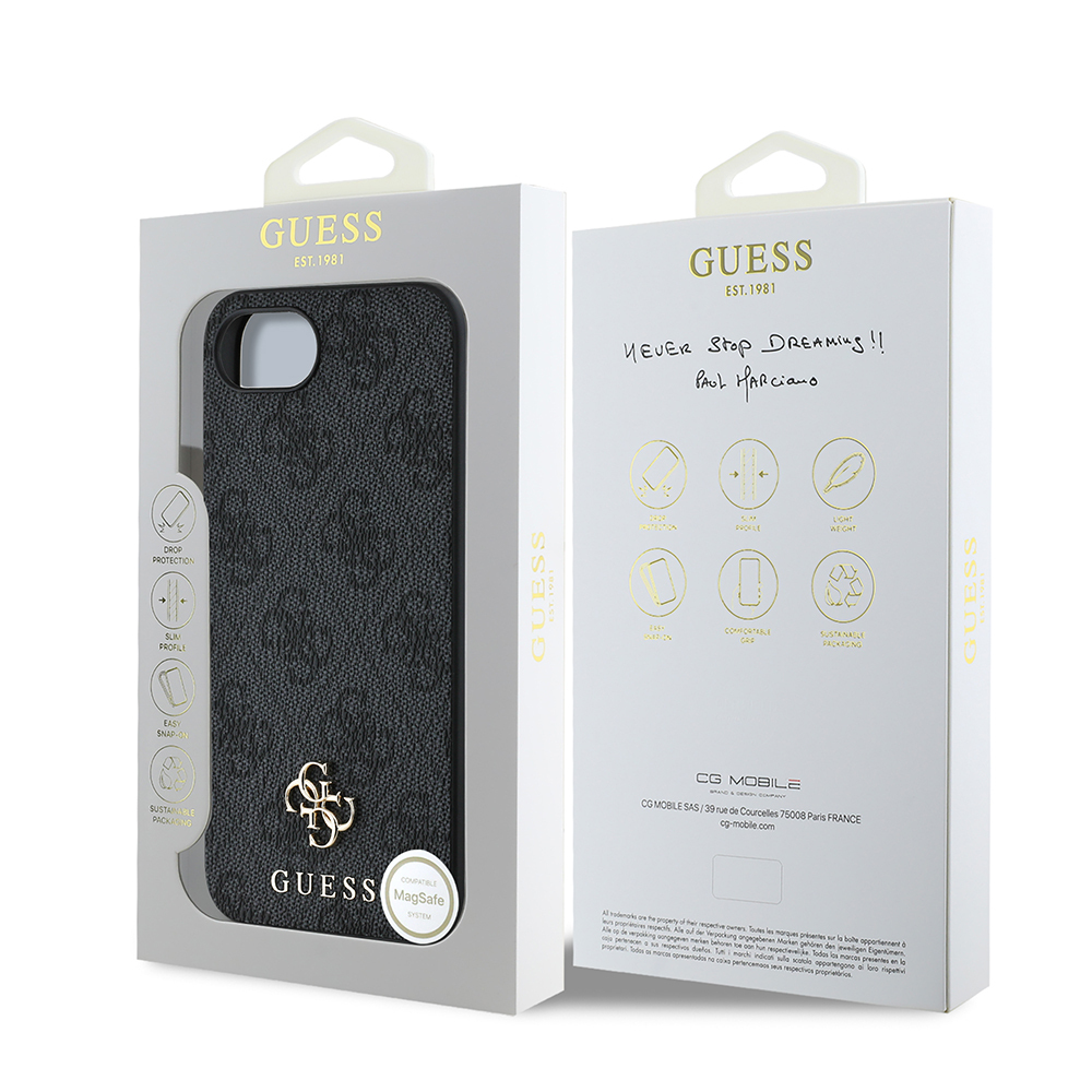 Apple iPhone 16E Uyumlu Kılıf Guess Orjinal Lisanslı M-safe Şarj Özellikli Small 4G Classic Kapak - 14