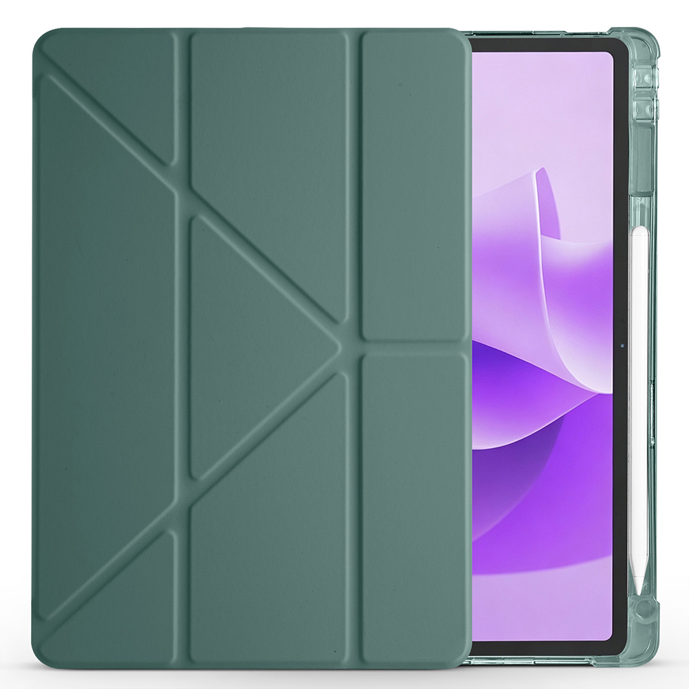 Lenovo Idea Tab Plus 12.1 Kılıf Zore Tri Folding Kalem Bölmeli Standlı Kılıf - 1
