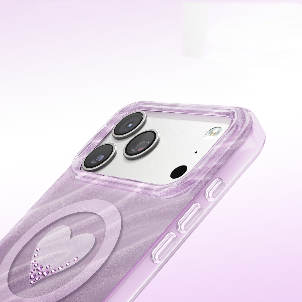 Apple iPhone 17 Pro Max Uyumlu Kılıf M-Safe Şarj Özellikli Orjinal Swarovski Taşlı Zore Paris Rovix Sert PC Kapak - 3