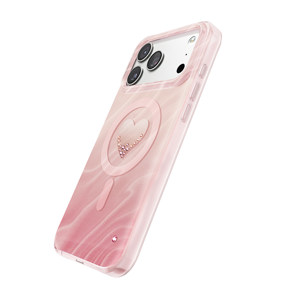 Apple iPhone 17 Pro Max Uyumlu Kılıf M-Safe Şarj Özellikli Orjinal Swarovski Taşlı Zore Paris Rovix Sert PC Kapak - 2