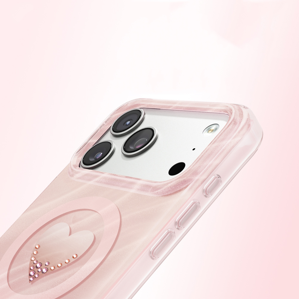 Apple iPhone 17 Pro Max Uyumlu Kılıf M-Safe Şarj Özellikli Orjinal Swarovski Taşlı Zore Paris Rovix Sert PC Kapak - 3