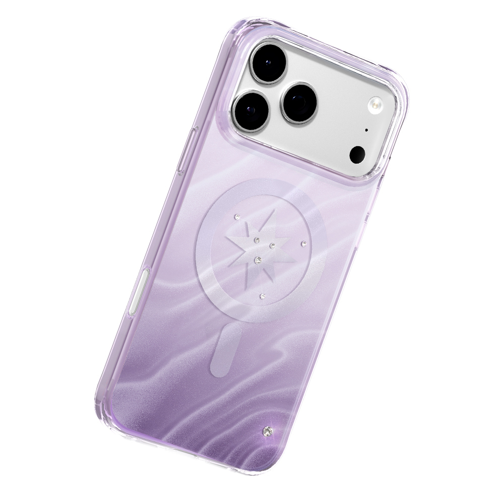 Apple iPhone 17 Pro Max Uyumlu Kılıf M-Safe Şarj Özellikli Orjinal Swarovski Taşlı Zore Paris Rovix Sert PC Kapak - 1