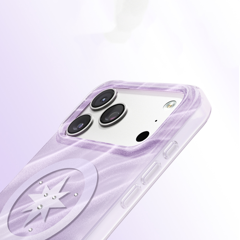 Apple iPhone 17 Pro Max Uyumlu Kılıf M-Safe Şarj Özellikli Orjinal Swarovski Taşlı Zore Paris Rovix Sert PC Kapak - 7