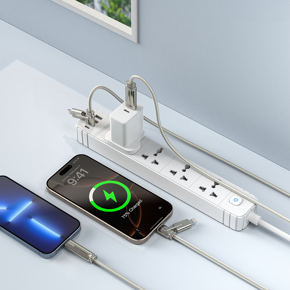 Go Des GD-UC832 4in1 PD Çoklu USB-A + Type-C to Type-C + Lightning Şarj ve Data Kablosu - 1