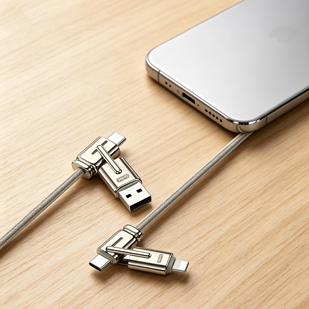 Go Des GD-UC832 4in1 PD Çoklu USB-A + Type-C to Type-C + Lightning Şarj ve Data Kablosu - 3
