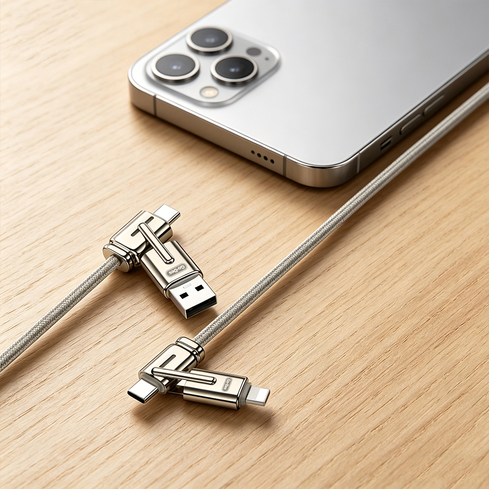 Go Des GD-UC832 4in1 PD Çoklu USB-A + Type-C to Type-C + Lightning Şarj ve Data Kablosu - 5