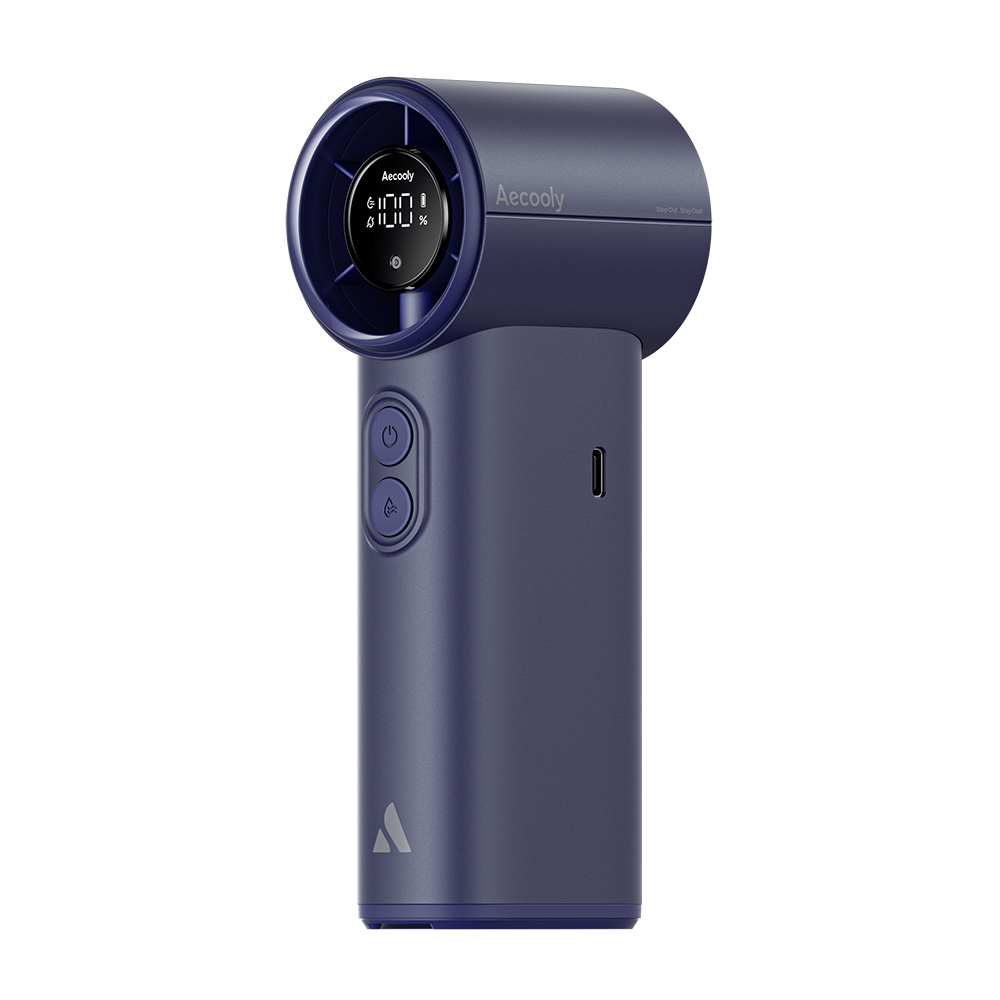 Aecooly PM02 Dijital LED Göstergeli Mist Chill Özellikli 5 Kademeli Portatif Soğutucu El Fanı - 3