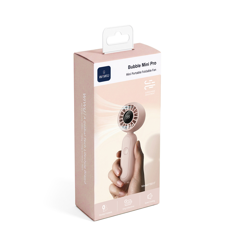 Wiwu Wi-FS017 Bubble Mini Pro Serisi 3 Kademeli Dijital LED Göstergeli Katlanabilir Portatif Soğutucu El Fanı - 3